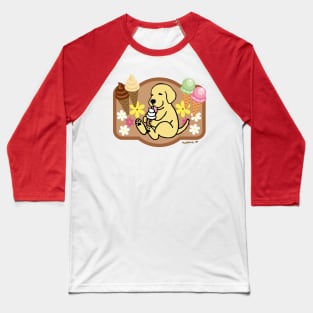 Yellow Labrador Ice Cream Lover Baseball T-Shirt